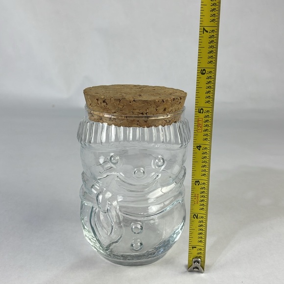 Vintage Glass Snowman Candy/Treat Jar with Cork Lid - Picture 12 of 14